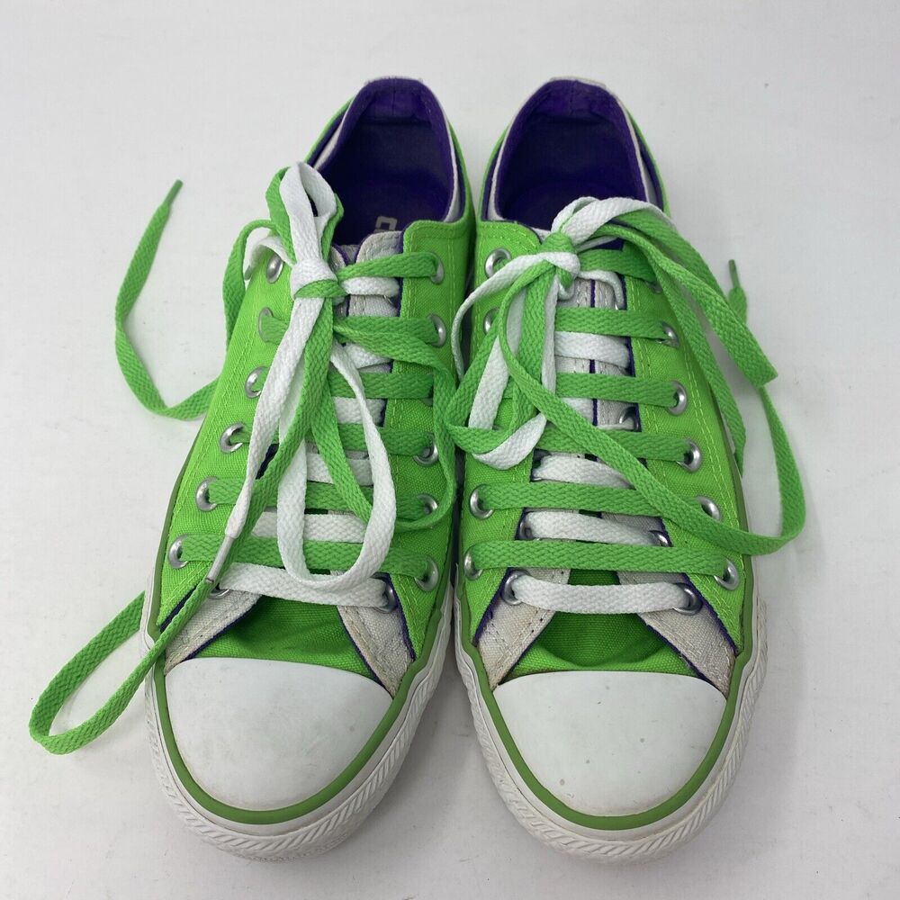 Converse Unisex All Star Neon Green Purple Shoes Sneakers Size Men's 6 Women's 8